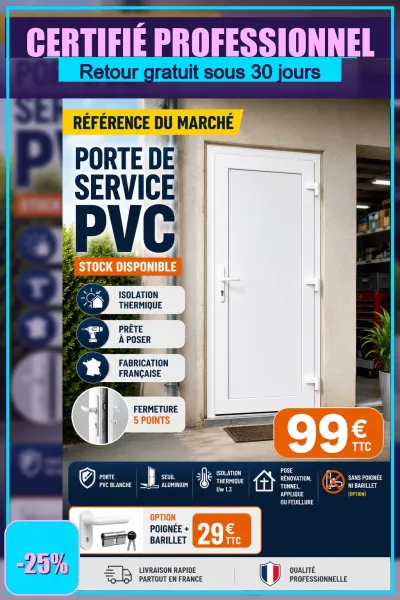 Porte de service PVC pour pose tunnel - Bricolage
