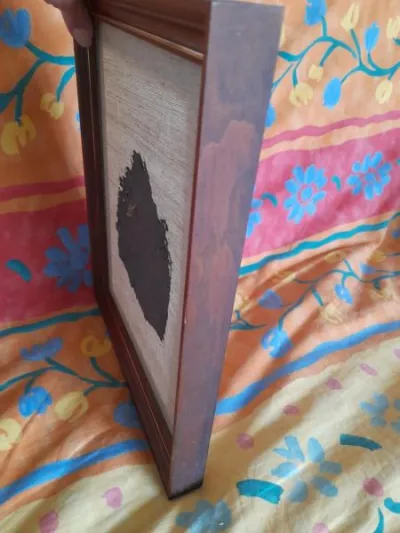 Ancien cadre en bois - bois foncé et fine dorure - - photo 2