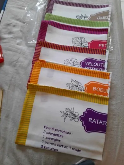Lot 6 torchons - recettes cuisines salées - photo 2