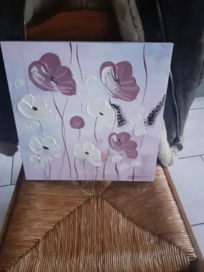 Peinture sur toile fleur - Décoration - Saint-Satur (18300)