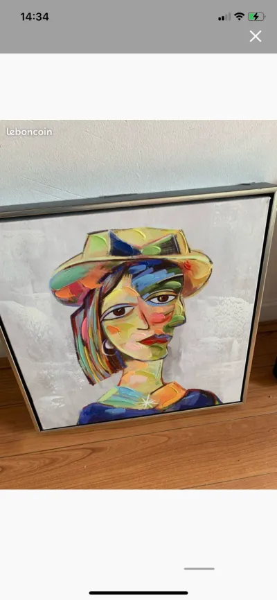 4 tableaux portraits femme toiles 42x42 - photo 4