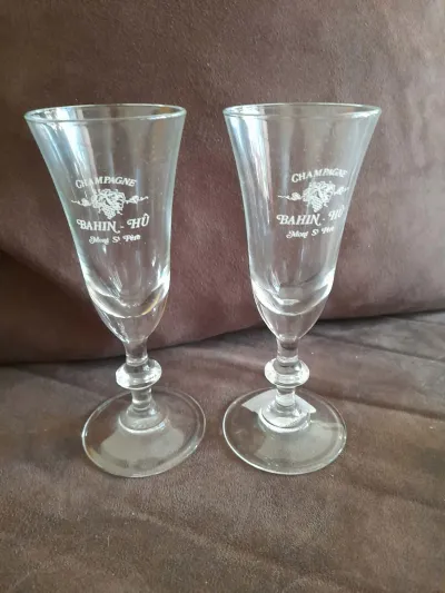 Bahin Hu - Lot 2 Flûtes à Champagne en Verre - Arts de la Table