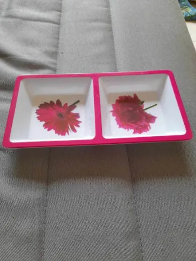 Petit plateau apéritif en plastique - déco floral - photo 4