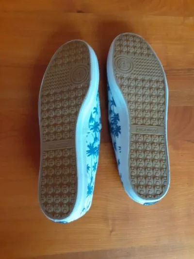 Escarpin plat en toile - photo 2