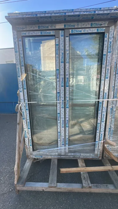 Fenêtre deux vantaux en alu champagne - Bricolage