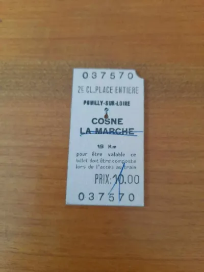 Ancien ticket sncf pouilly sur loire - cosne - photo 3