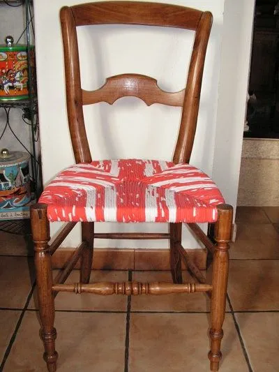 Chaise tissu en noyer - Collection - Castres (81100)