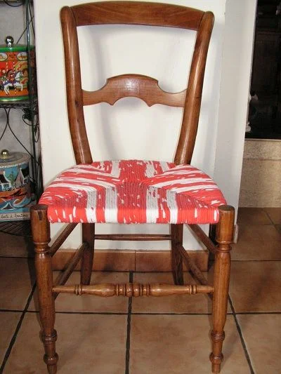 Chaise tissu en noyer - Collection - Castres (81100)