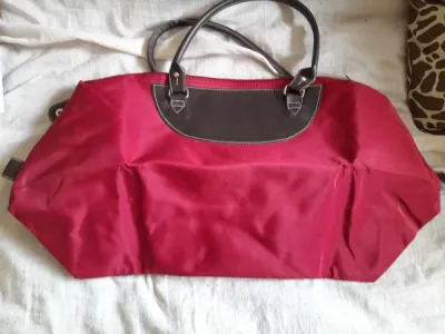 Sac de plage / sac cabas bordeau - photo 2