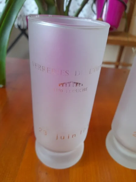 2 grands verres publicitaire verreries de l'orne - Collection - Saint-Satur (18300)