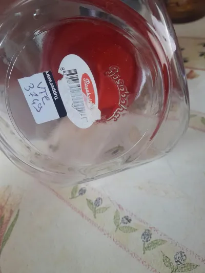 Bocal à bonbon incliné Avec couvercle rouge - photo 3