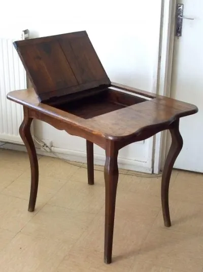 Petite table bureau louis xv en chêne xviiième - photo 2