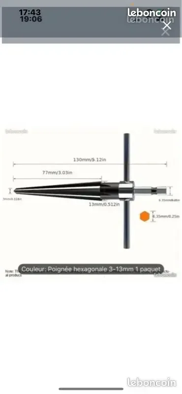 Ensemble d'alésoirs hexagonaux à main en acier à h - Bricolage - Meyzieu (69330)