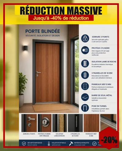 Porte blindée livraison et accessoires inclus - photo 2