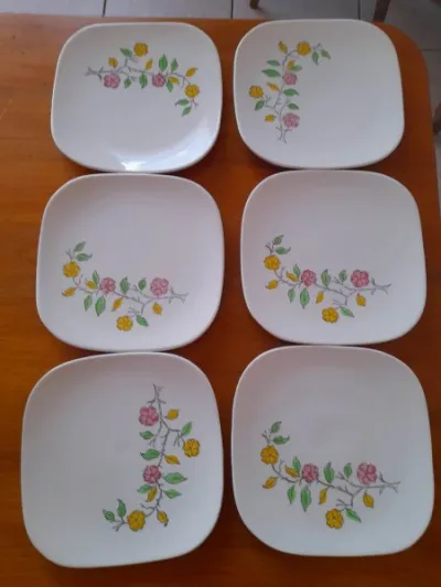 Lot 6 assiettes fromage ou dessert faïence de gien - photo 3