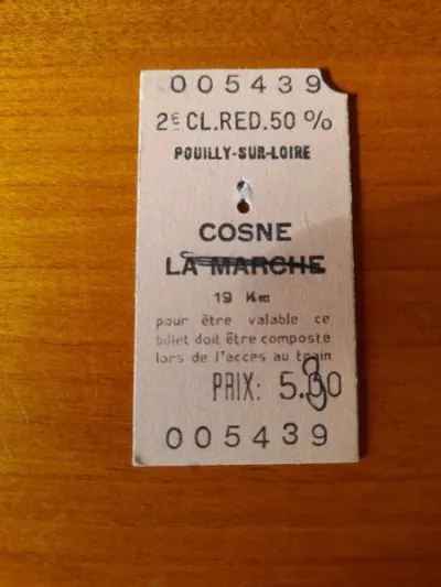 Ancien ticket sncf pouilly sur loire - cosne - photo 3