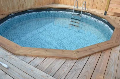 Piscine hors sol avec bardage en bois - photo 2