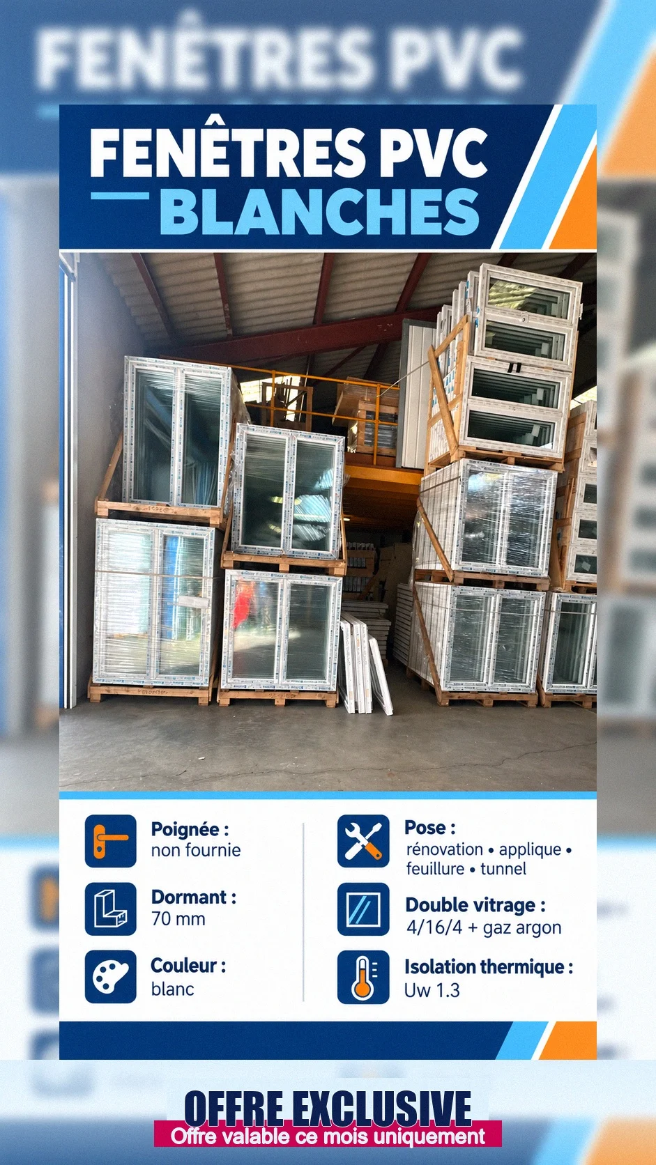 Fenêtre PVC neuve sous emballage - Bricolage - Besançon (25000)