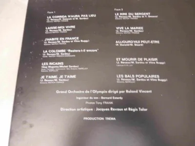 Disque vinyle 33 tours michel sardou - photo 2