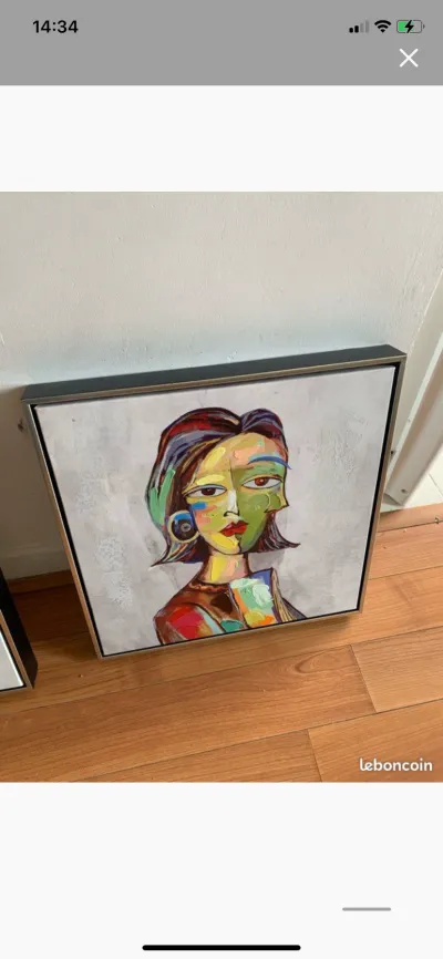 4 tableaux portraits femme toiles 42x42 - photo 3