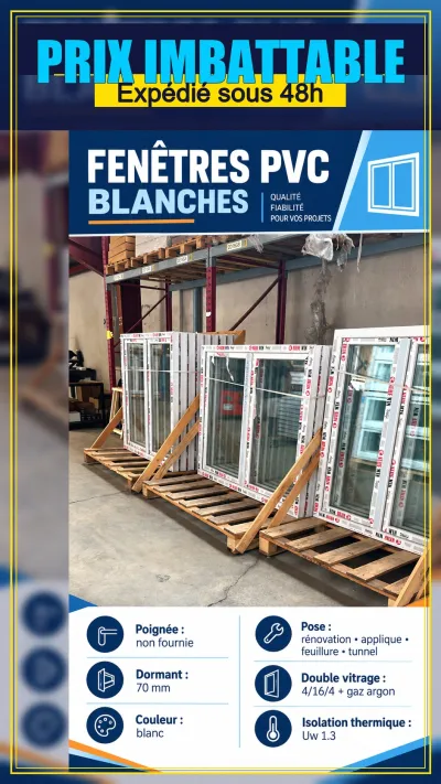 Fenêtre PVC blanche isolation Uw 1,3 - photo 3