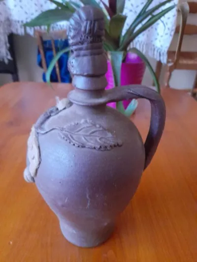 Ancienne bouteille vide en grès calvados morin - photo 3