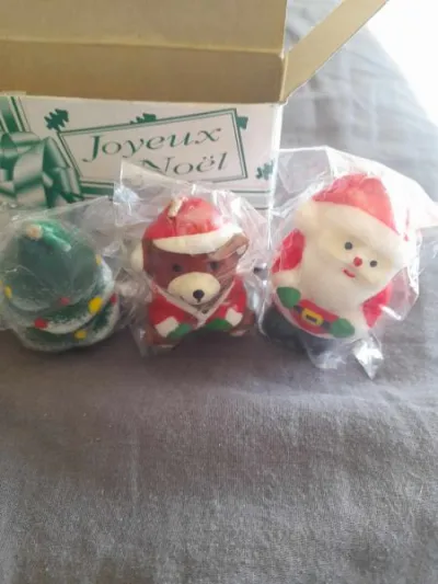 Lot 5 petites bougies décoratives de noel - photo 2