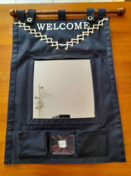 Vide poche mural en tissus avec miroir "welcom" - Décoration - Saint-Satur (18300)