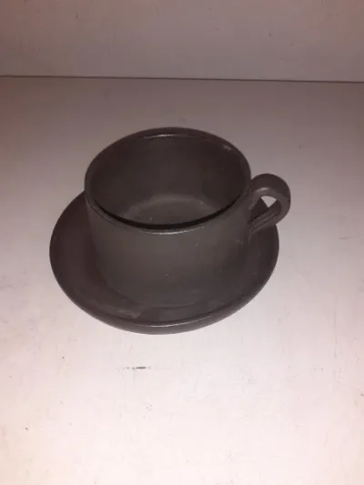Ensemble 1 tasse + soucoupe en grès - Collection - Saint-Satur (18300)