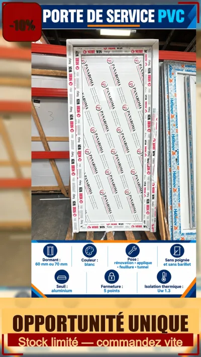 Porte de service PVC pour construction - photo 2