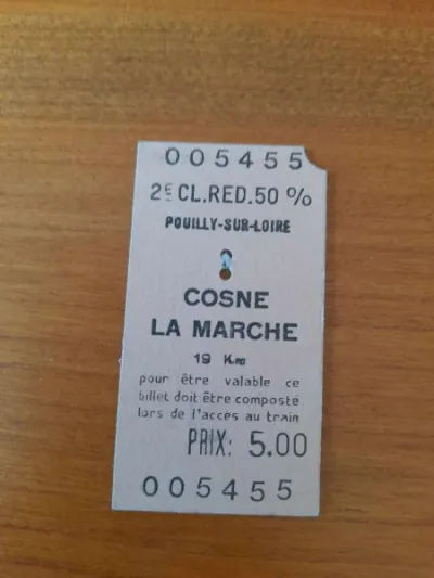 Ancien ticket sncf pouilly sur loire - cosne - photo 4
