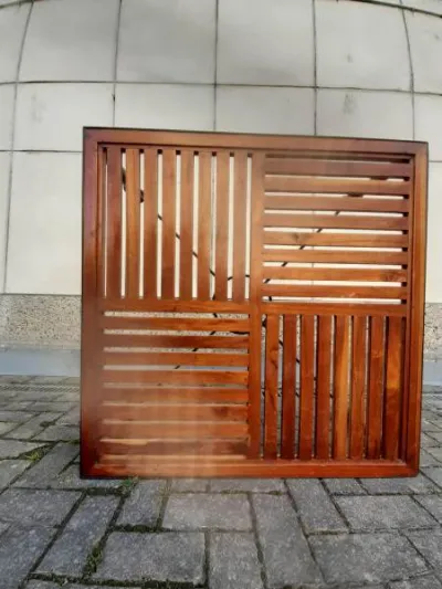 Table de salon carree metal bois - photo 4