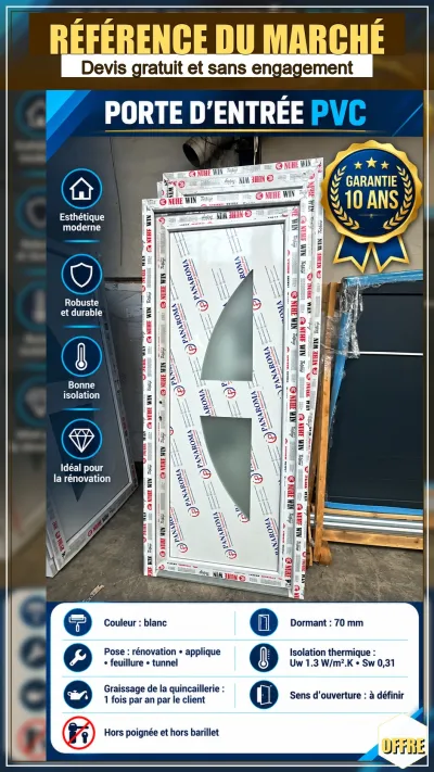 Porte d’entrée PVC retrait en dépôt - photo 2