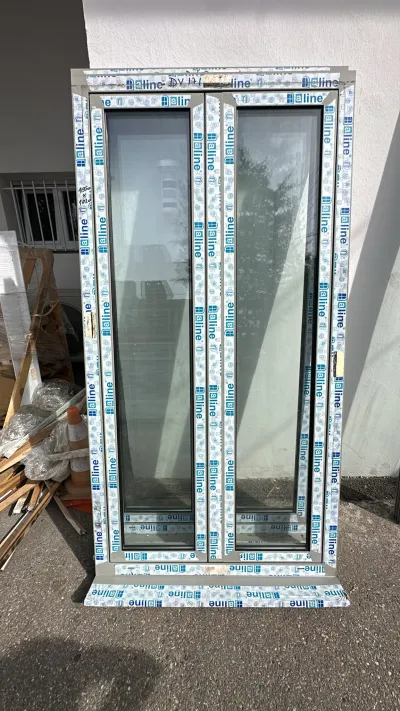 Porte fenêtre deux vantaux en alu H 2440 / L 1250 - Bricolage