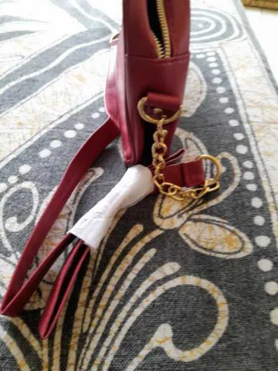 Petit sac à main bordeau synthétique - Sacs & Maroquinerie