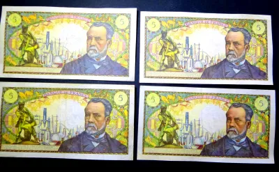 F 61 lot 4 billets 5 f pasteur neufs - photo 2