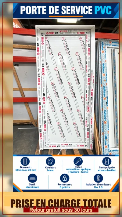 Porte de service PVC retrait en dépôt - photo 3