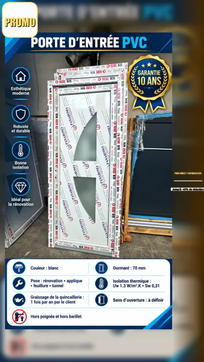 Porte de service PVC dormant 60 ou 70 mm - Bricolage