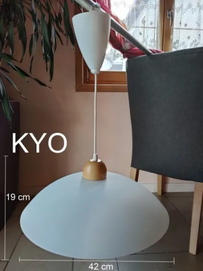 Suspension luminaire rond verre blanc transparent - photo 2