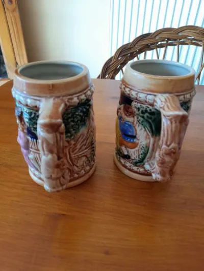 2 chopes à bière en grès - - photo 2