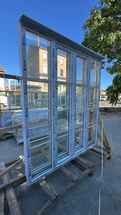 Porte fenêtre pvc blanc 2 vantaux avec deux fixes - Bricolage