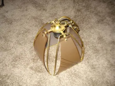 Beau lustre métal et verre - Décoration