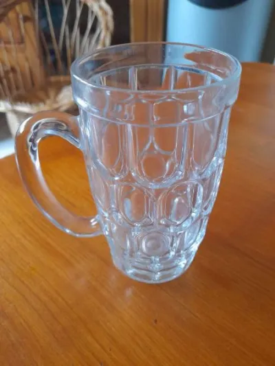 Chope en verre striée - vintage - photo 2