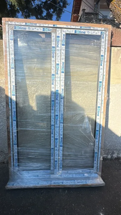 116 porte fenêtre deux vantaux en alu champagne - Bricolage