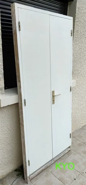 Bloc-porte 2 vantaux, portes de placard bois blanc - photo 4