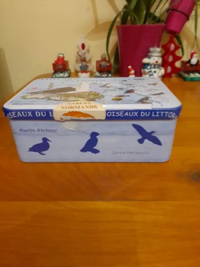 Boite métal publicitaire vide sablés normand - photo 3