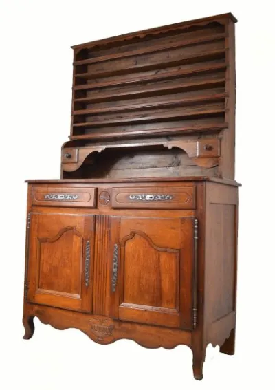 Vaisselier buffet louis xv d'époque en noyer - photo 2