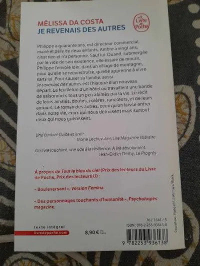 Je revenais des autres - melissa da costa - Livres - Saint-Satur (18300)