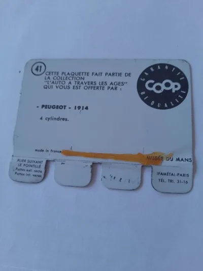 Plaquette publicitaire métal coop n° 41 - photo 2