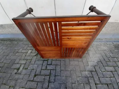 Table de salon carree metal bois - photo 2